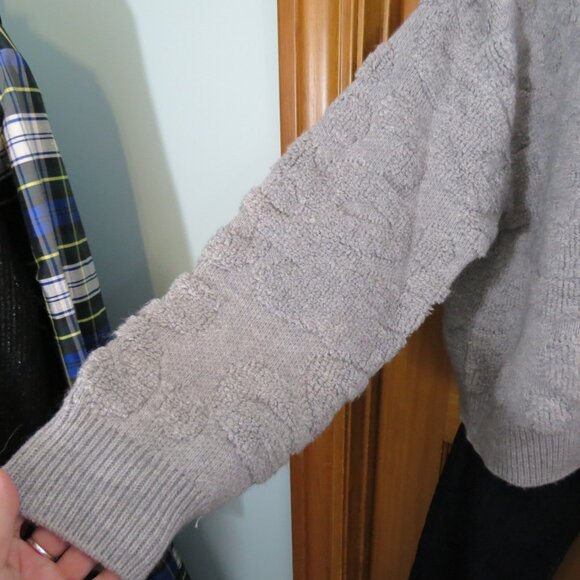 Elena Wang Light Grey Cardigan Sweater Buttons Size Large - Picture 5 of 11